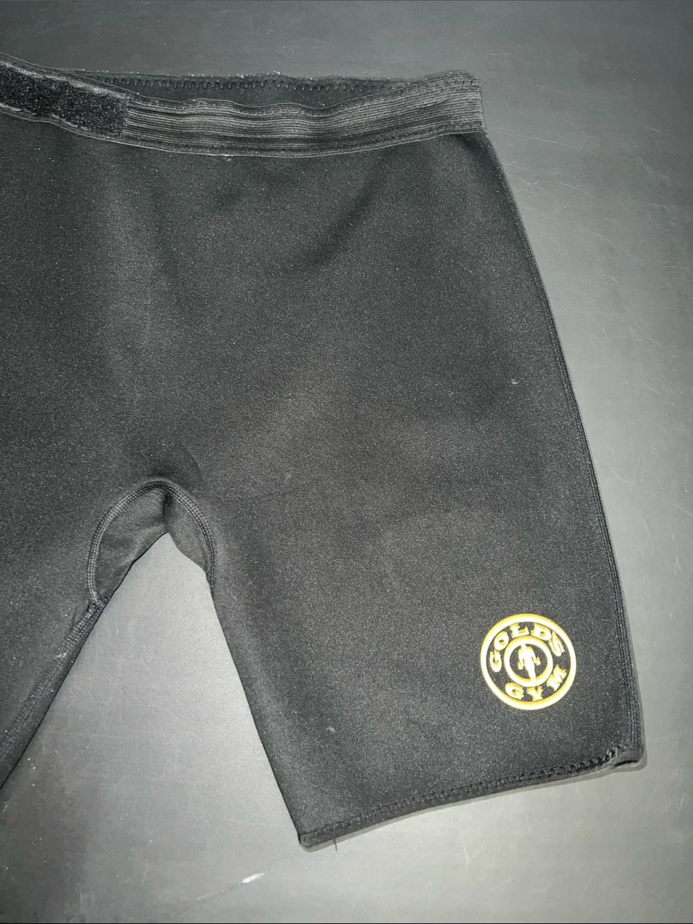 Gold's Gym Black Athletic Neoprene Training Shorts with Yellow Logo